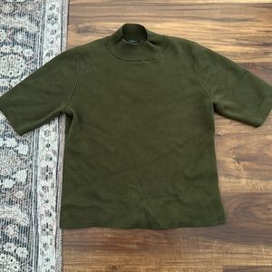 Ann Taylor Mock Neck Cotton Shirt